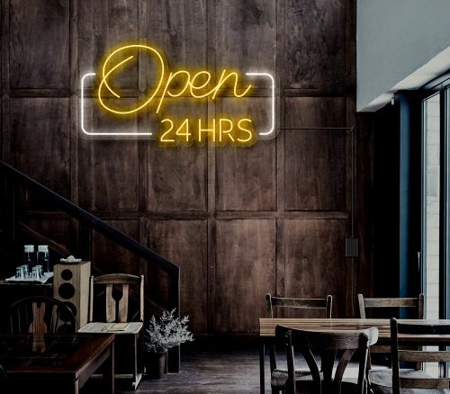 Open 24 hrs  neon